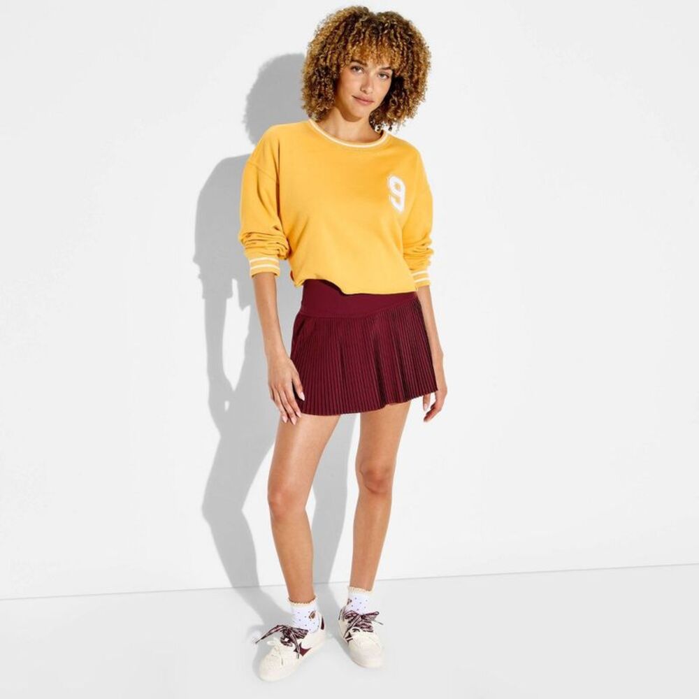 Women's Pleated Skort - JoyLab Maroon M